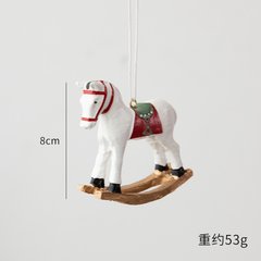 Новорічна іграшка лошадка біла1шт (10024)