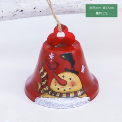 Новорічна іграшка Дзвіночок Сніговік червоний (10057)