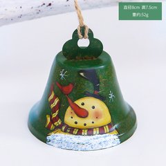Новорічна іграшка Дзвіночок Сніговік зелений (10055)