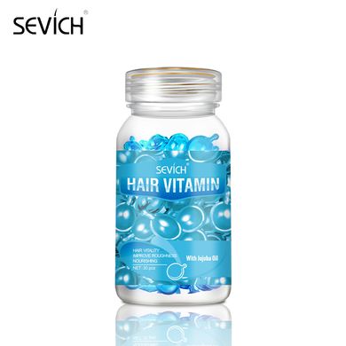 Капсули для відновллення ламкого і пористого волосся Sevich (олія жожоба) блакитні 30 капсул (656)